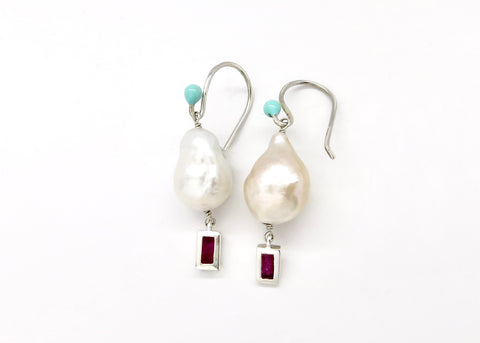 July (baroque pearl birthstone earrings)
