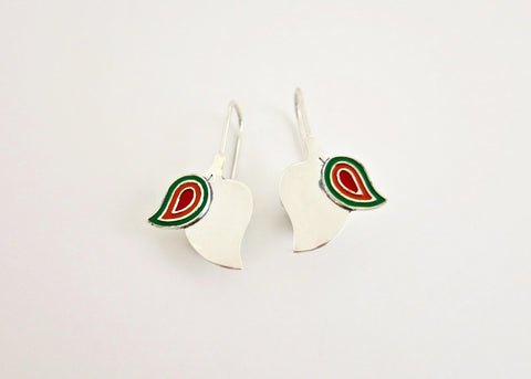 'Ambi' (mango) rectangular fish hook earrings
