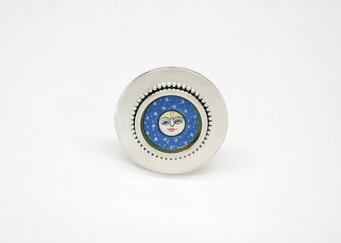 'Chandra aur Nakshatras' (moon god and the stars) round statement ring