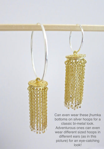 Chic, gold-plated, cascading chains Jhumka bottoms - Lai