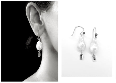 December (baroque pearl birthstone earrings) - Lai