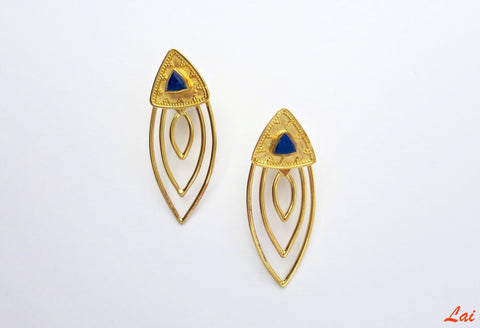 Detachable, gold-plated earrings that can be worn 2 ways - Lai