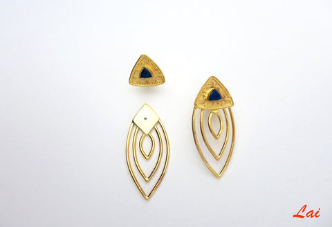 Detachable, gold-plated earrings that can be worn 2 ways - Lai