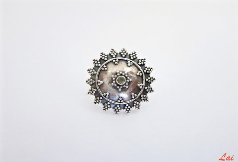 Dramatic, boho-chic, granulation work nose pin