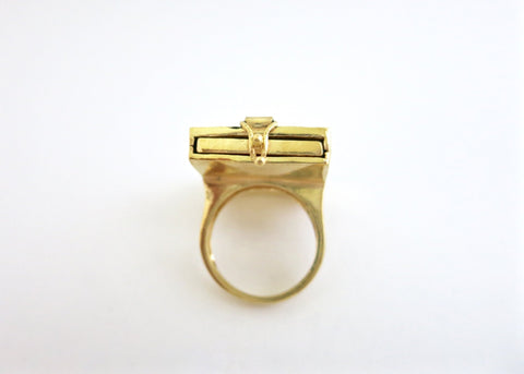 Exquisite, gold-plated brass rectangular drawer ring - Lai