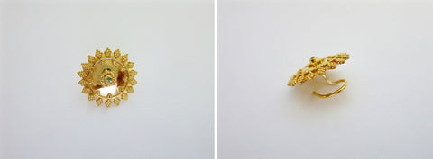 Gold-plated, festive, granulation work nose pin - Lai