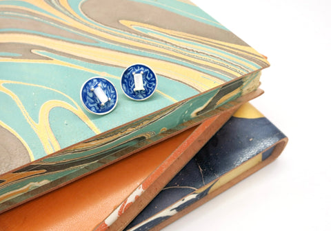 June (enamel marbling birthstone earrings)