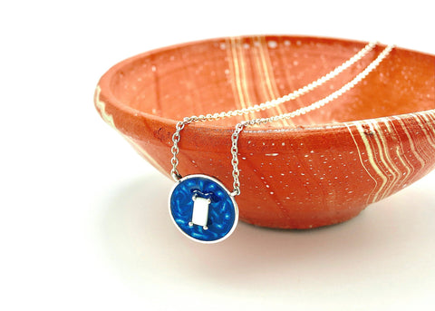 June (enamel marbling birthstone necklace)