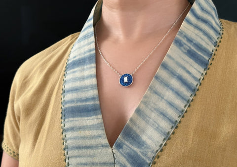 June (enamel marbling birthstone necklace) - Lai