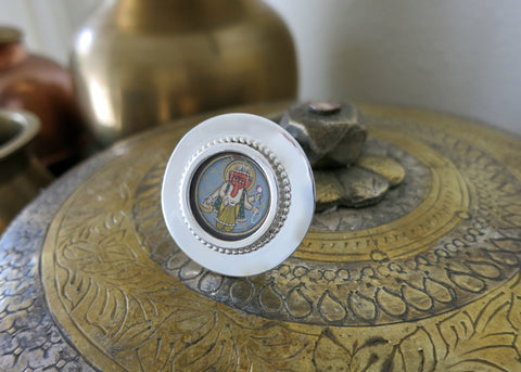 Magnificent, majestic and sculptural, Ganesha round statement ring