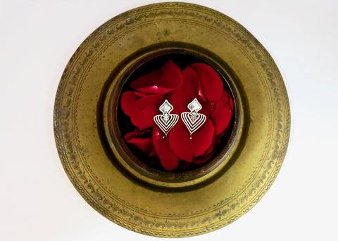 Magnificent, two-tone 'Jahanara' statement earrings - Lai