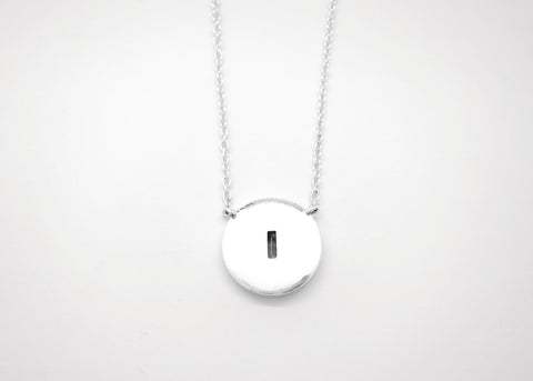 March (enamel marbling birthstone necklace) - Lai
