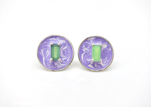 May (enamel marbling birthstone earrings) - Lai