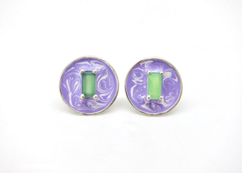 May (enamel marbling birthstone earrings)