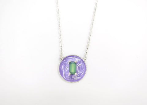 May (enamel marbling birthstone necklace)