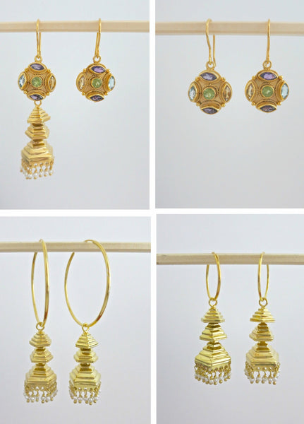 Detachable gold new arrivals jhumkas