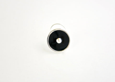 NEW! Chic, round black enamel nose pin - Lai