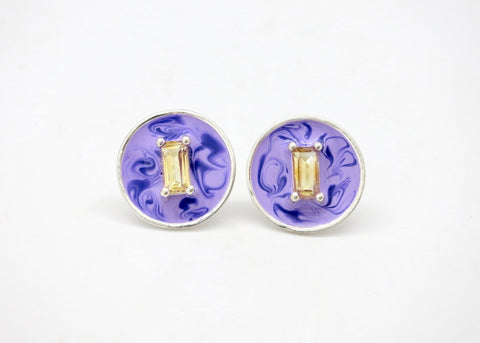 November (enamel marbling birthstone earrings)