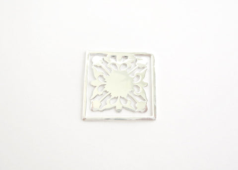 Square, floral pattern, cutwork Bookmark - Lai