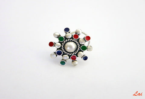 Stunning, multi color enamel nose pin
