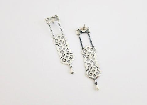Timeless, long, dangling 'Fatehpuri' chain earrings - Lai