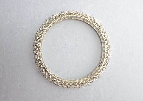 Classic & timeless pearl encrusted statement bangle (PB-1200-B) Bangles Sterling silver handcrafted jewellery. 925 pure silver jewellery. Handmade in India, fair trade, artisan jewellery. Lai