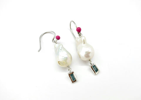 March (baroque pearl birthstone earrings)