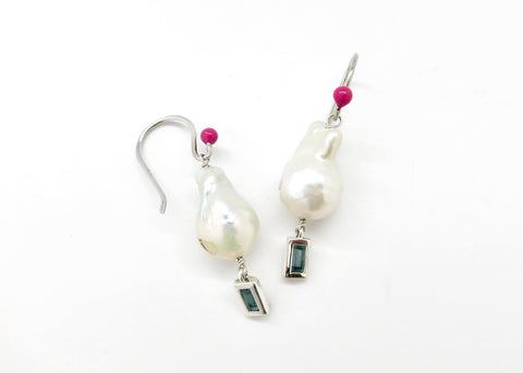 March (baroque pearl birthstone earrings)