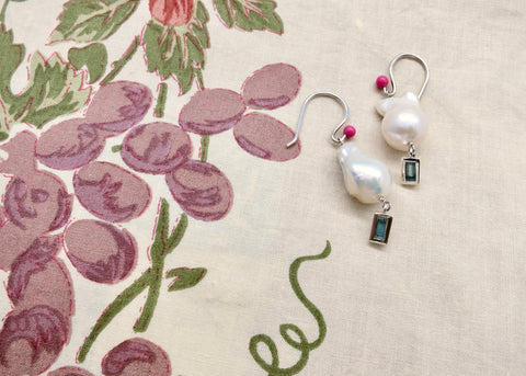 March (baroque pearl birthstone earrings)