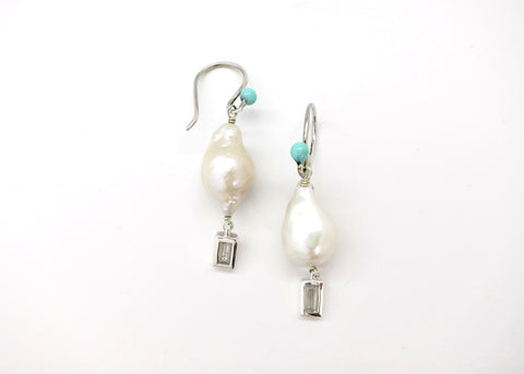April (baroque pearl birthstone earrings)