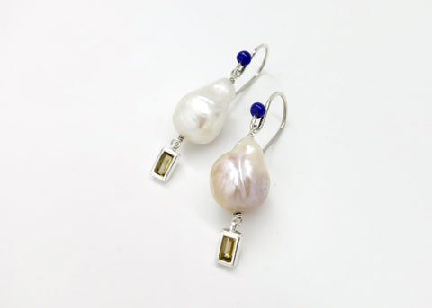 November (baroque pearl birthstone earrings)