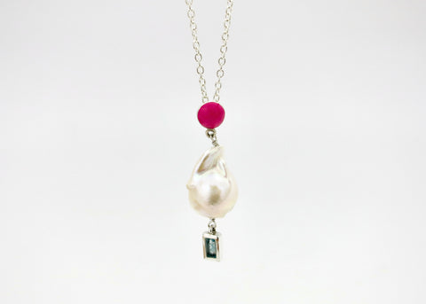 March (baroque pearl birthstone necklace)