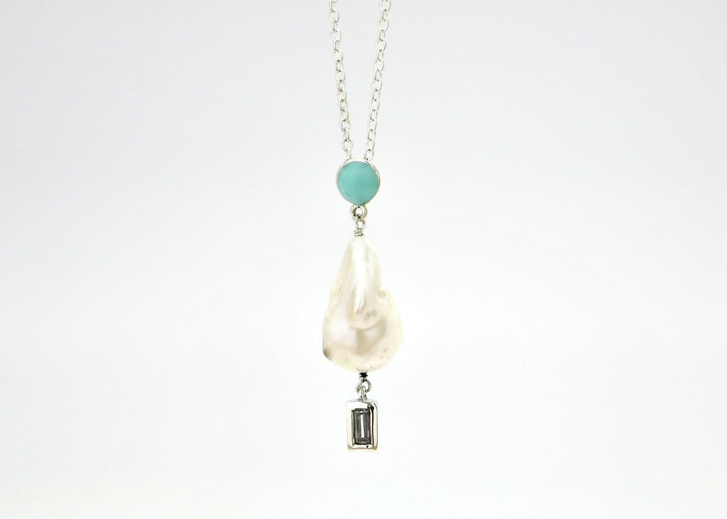 April (baroque pearl birthstone necklace)