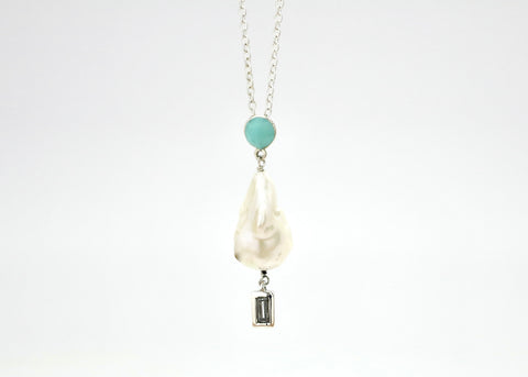 April (baroque pearl birthstone necklace)