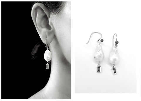 August (baroque pearl birthstone earrings) - Lai