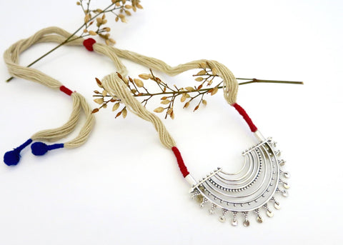 BAHATI half-round pendant necklace with granulation work