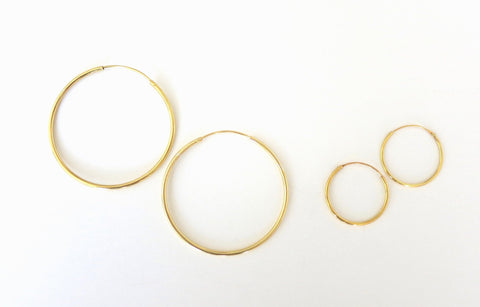 Big and small gold plated hoops