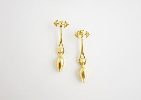 Chic, uber elegant, gold-plated Victorian drop earrings - Lai