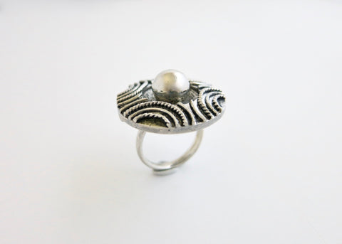 Contemporary neo-tribal ring from Rajasthan - Lai