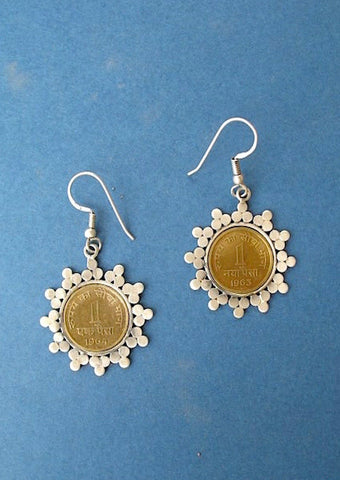 Dainty, vintage coin earrings