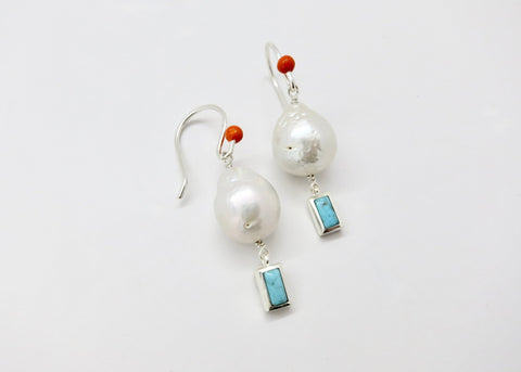 December (baroque pearl birthstone earrings) - Lai