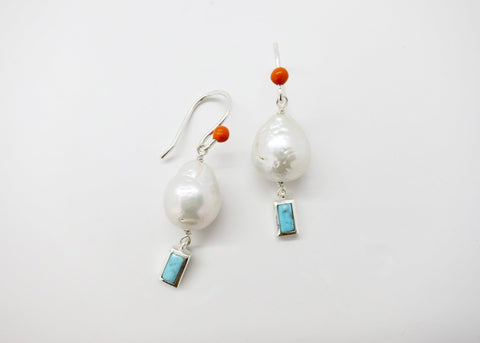 December (baroque pearl birthstone earrings) - Lai