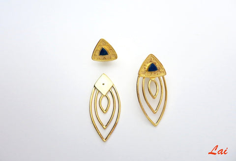 Detachable, gold-plated earrings that can be worn 2 ways