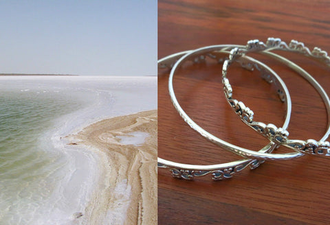 Elegant, Kutch-inspired, three bangle stack - Lai