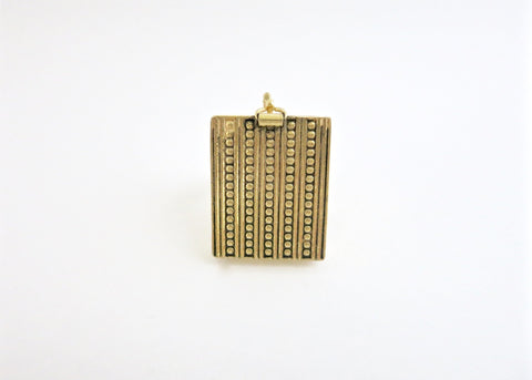 Exquisite, gold-plated brass rectangular drawer ring - Lai