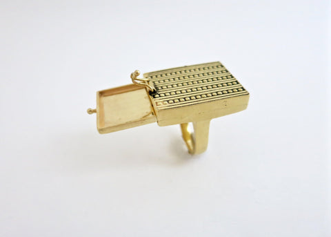 Exquisite, gold-plated brass rectangular drawer ring - Lai