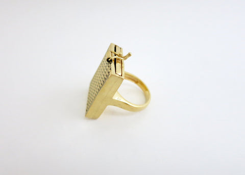 Exquisite, gold-plated brass rectangular drawer ring - Lai