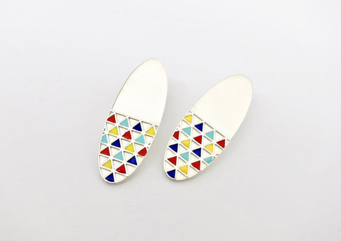 Exquisite, long oval 'lambotra' earrings - Lai