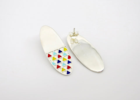 Exquisite, long oval 'lambotra' earrings - Lai