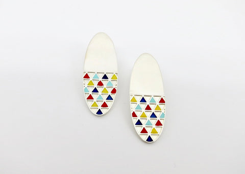 Exquisite, long oval 'lambotra' earrings - Lai